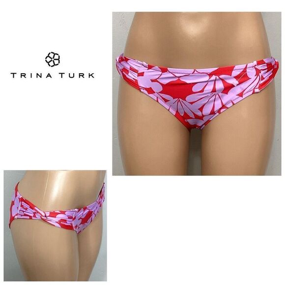New. Trina Turk red and lilac twist side bikini bottom. 8. Retails $79 - Picture 9 of 9